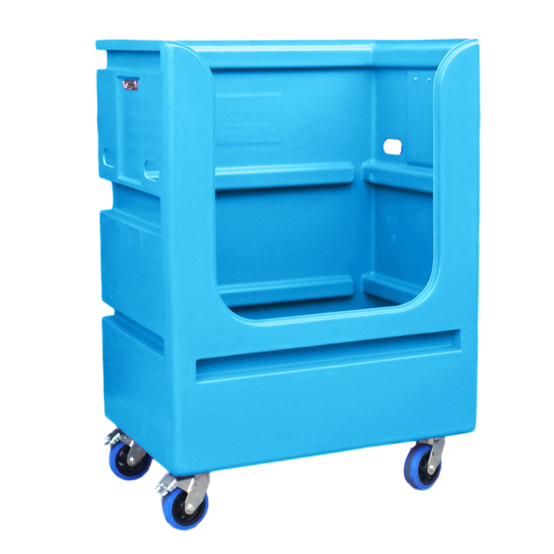 Image of an IntraSpace Tall Boy Linen Trolley in light blue.