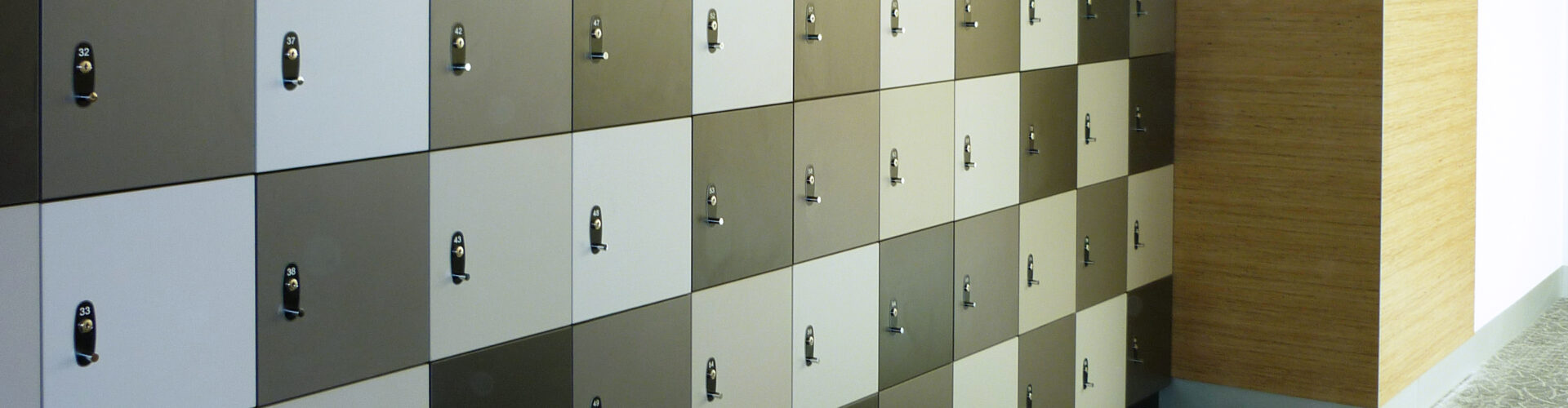 IntraSpace Laminate Lockers with multi-coloured doors built and installed for Ballarat Cancer Centre.